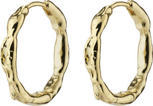 EDDY recycled organic shaped medium hoops gold-plated