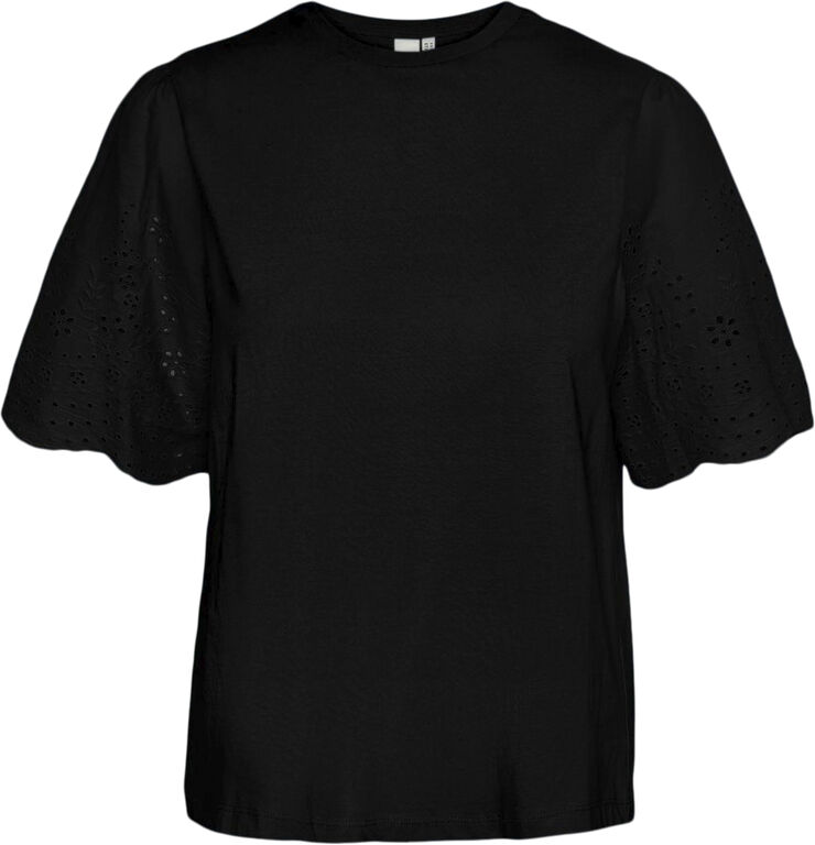 YASLEX SS TOP W. EMB SLEEVES S. NOO