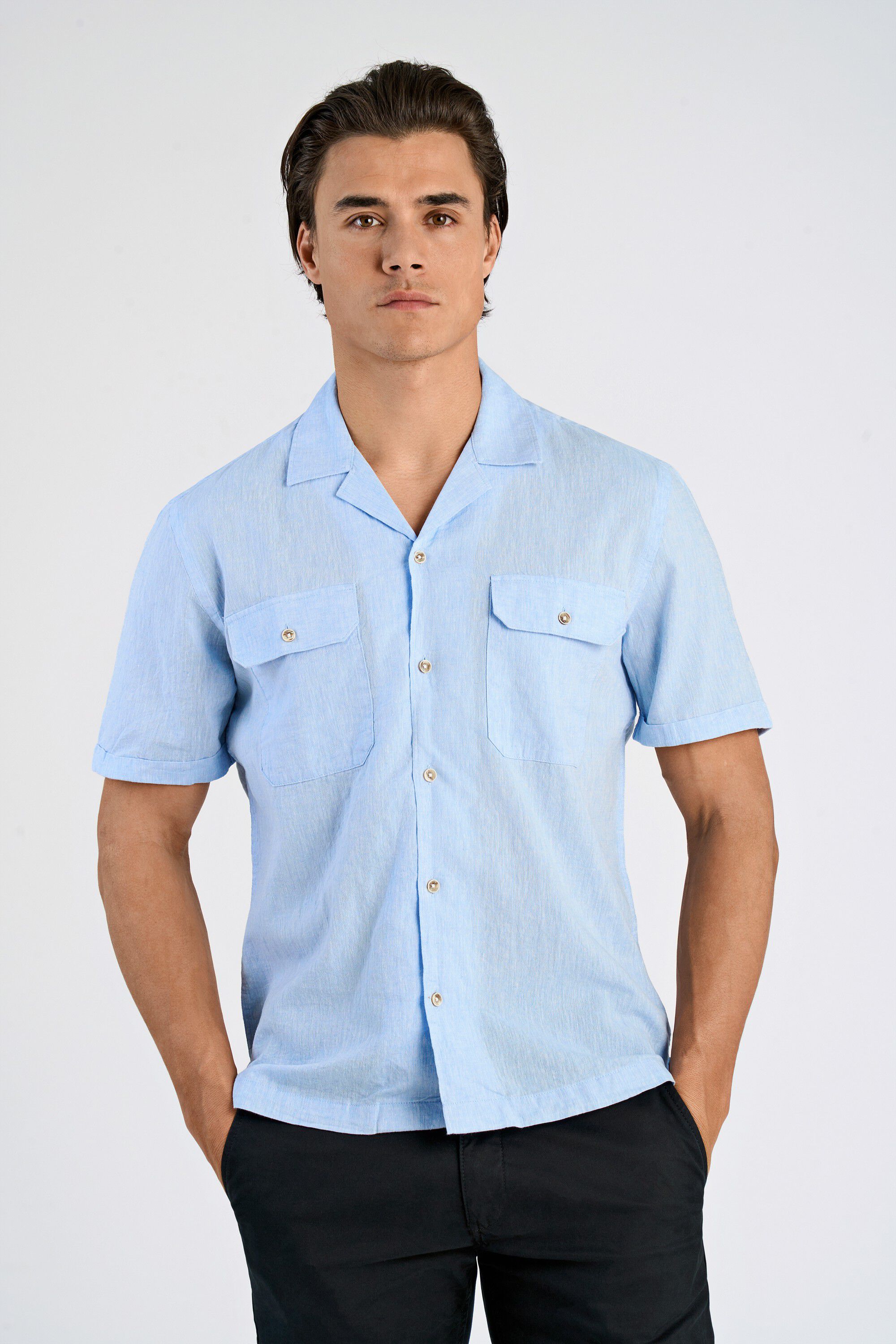 Cotton/linen resort shirt S/S