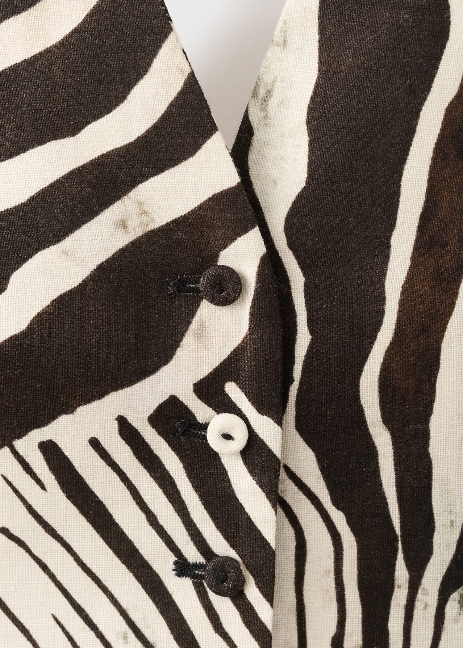 Zebra print linen vest