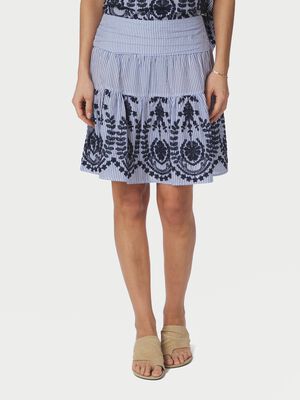 Tarrow Stripe Embroidery Skirt