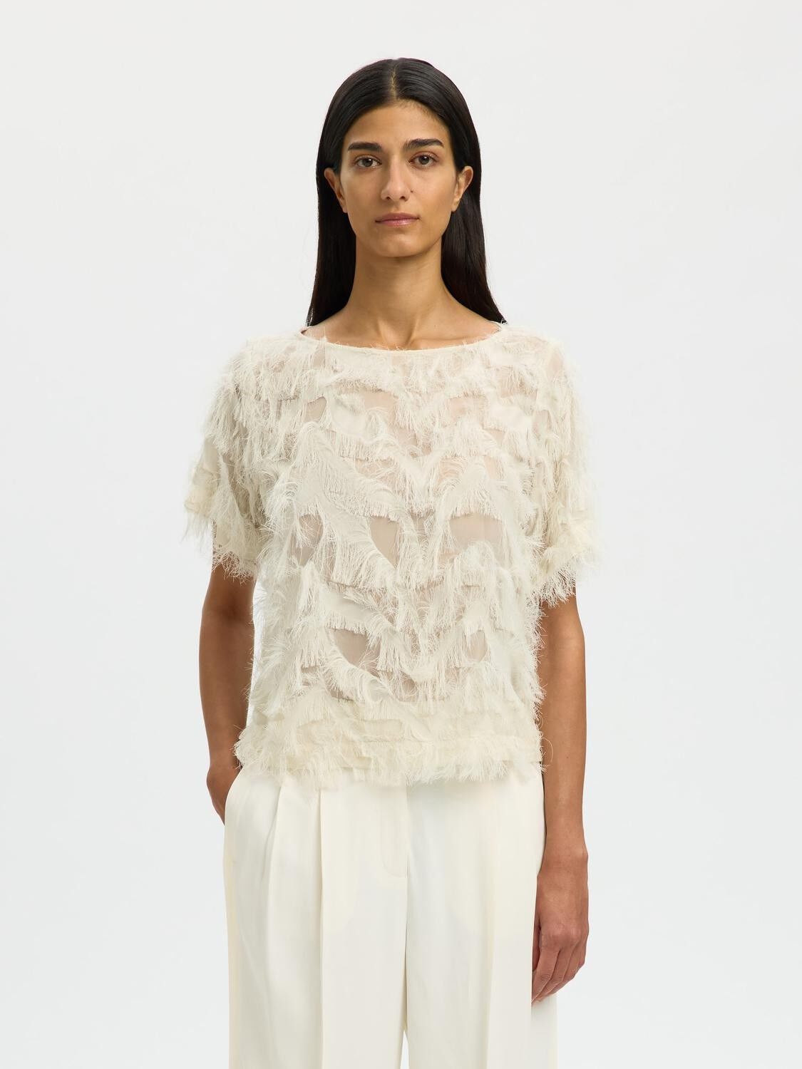 Slfmyline Ss Boat Neck Top B