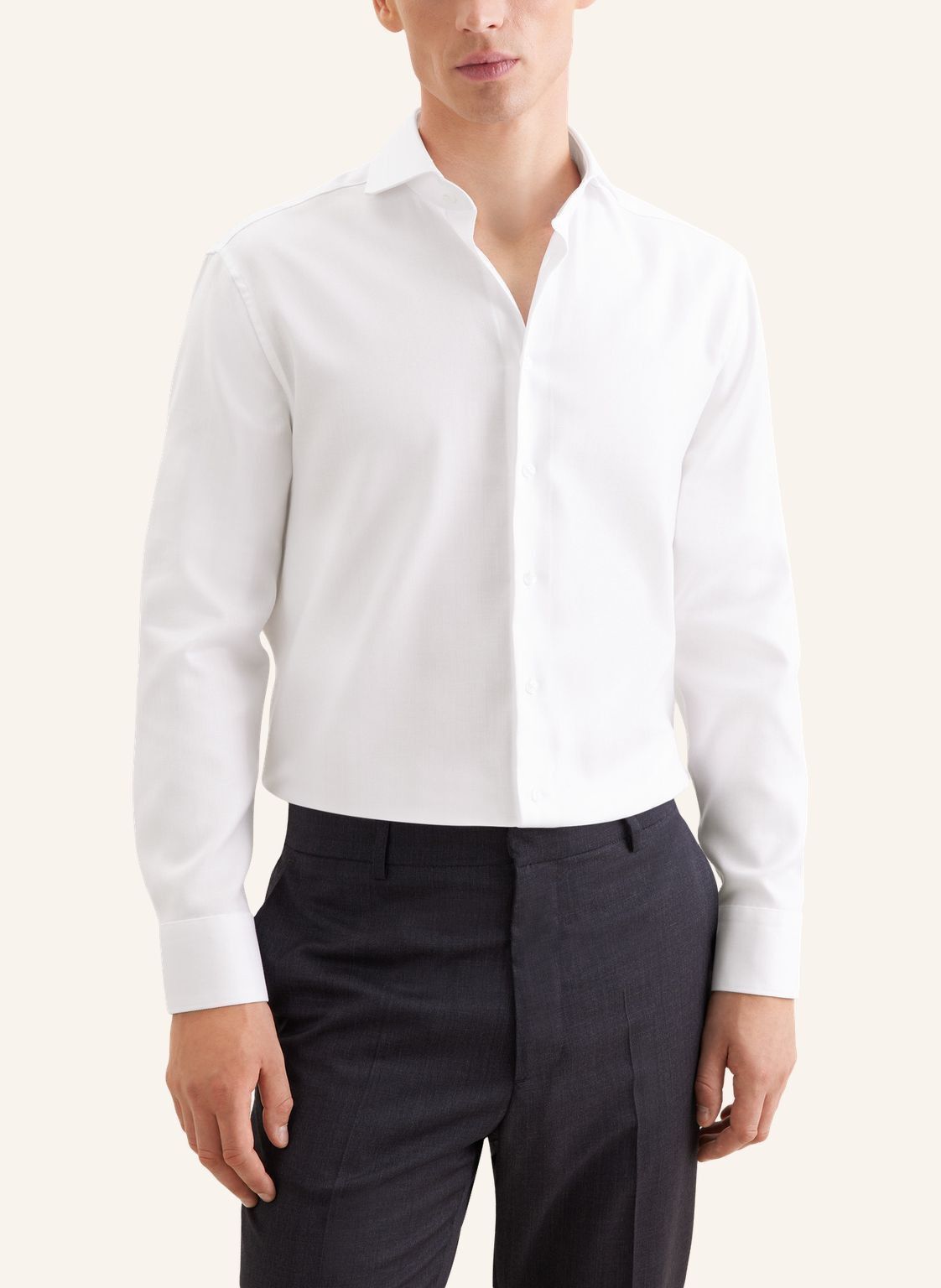Business shirt Regular 1/1 Shark Collar Herringbone