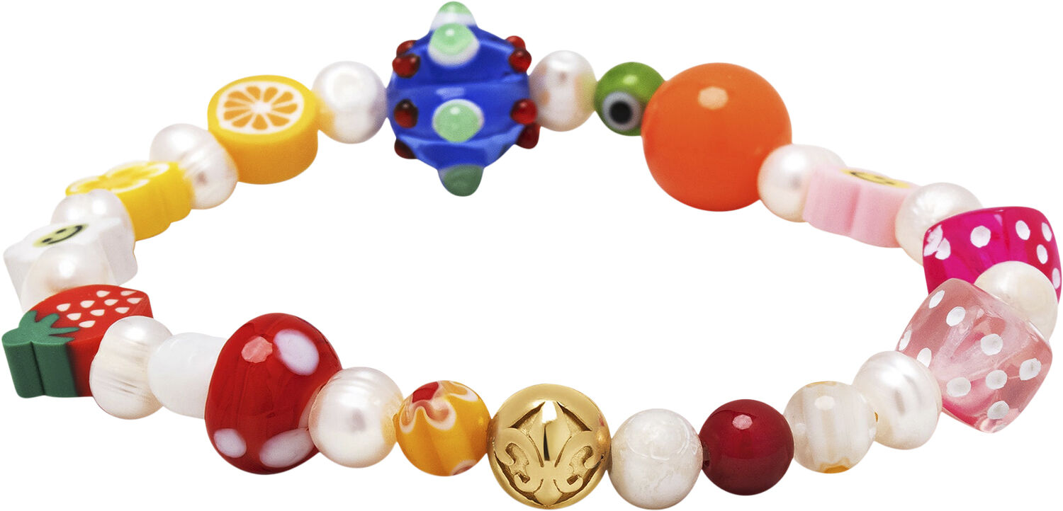 Men's Berry Pearl Bracelet with Assorted Beads