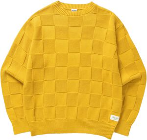 CHECK KNIT CREWNECK