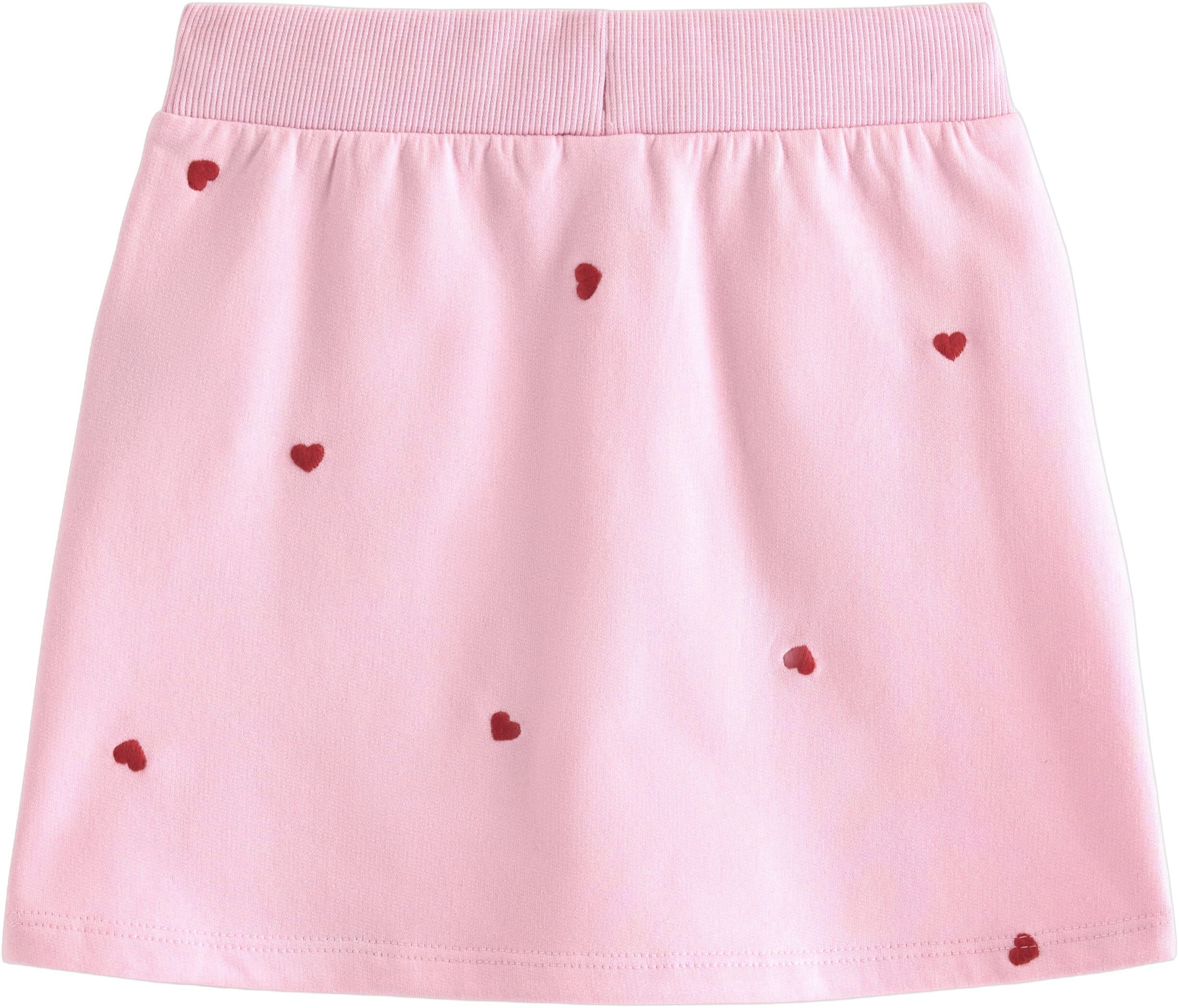 Skirt in sweatshirt fabric with emb