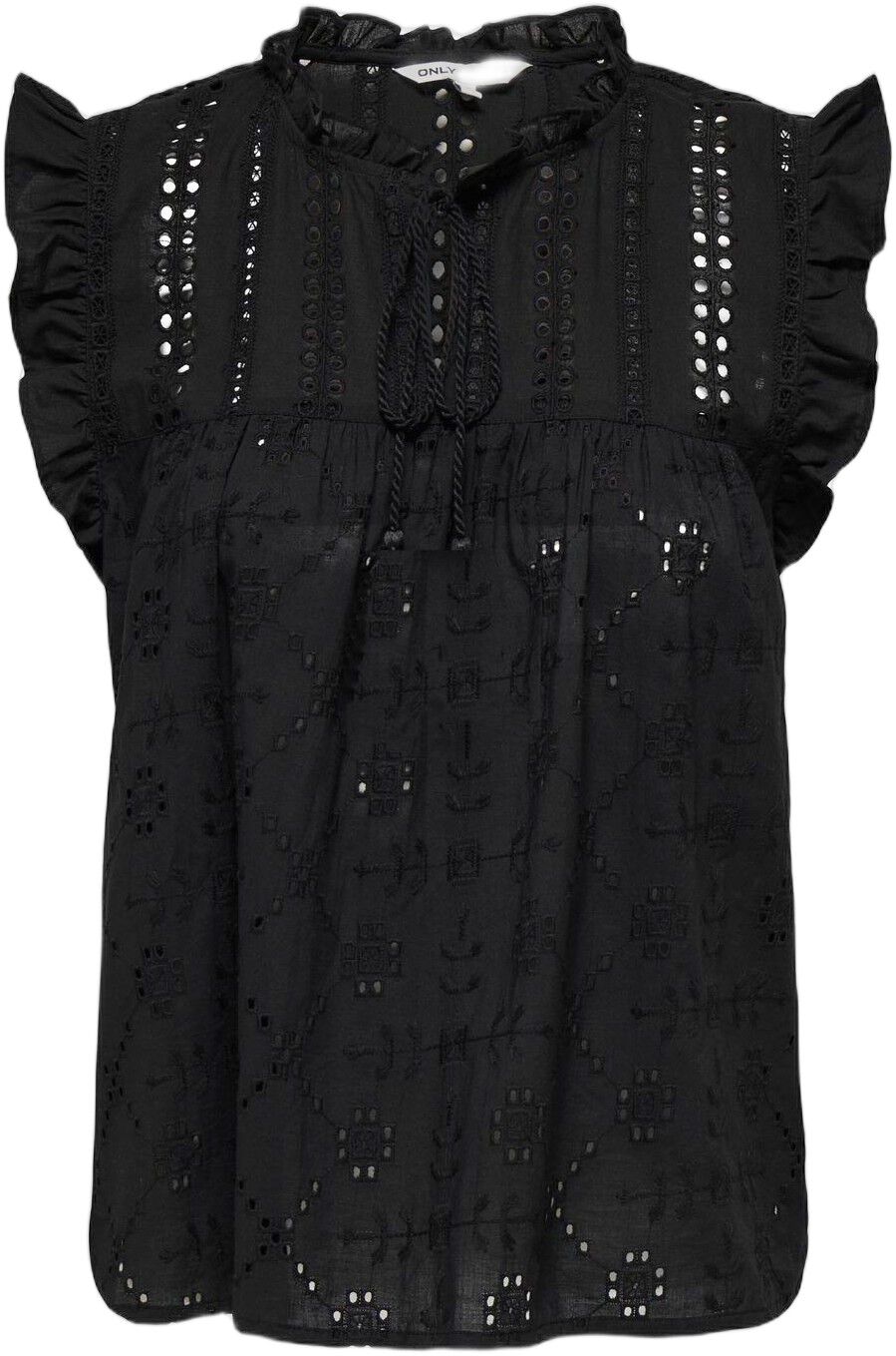 ONLREVA LIFE S/L EMB TOP WVN NOOS