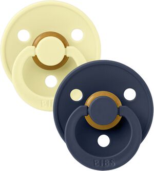BIBS Pacifier Colour 2 PACK Latex Size 2 Luna/Deep space