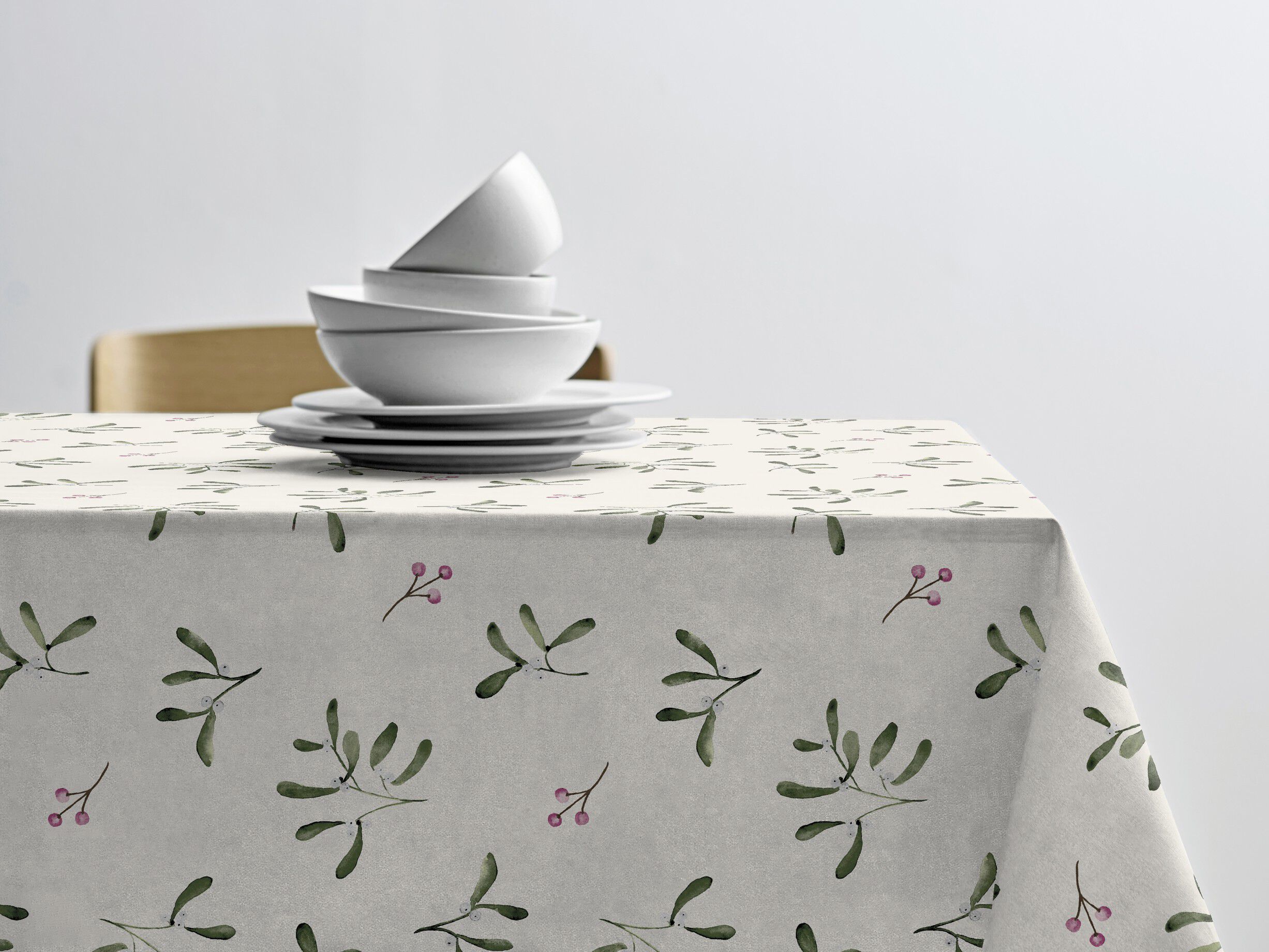 Julbordsduk 140x350 Mistletoe Nature