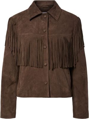 YASHANNAH LS SUEDE LEATHER FRINGE J