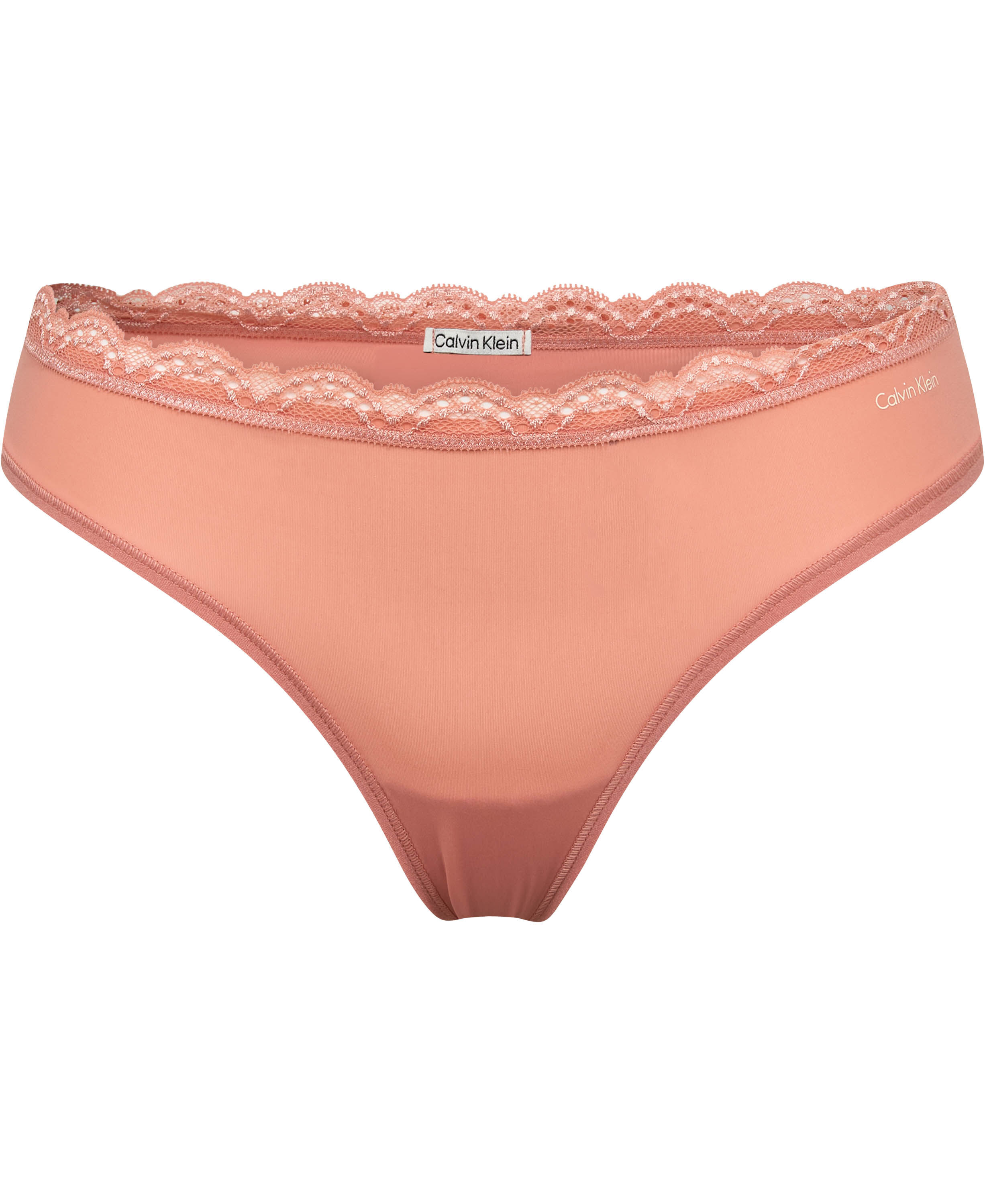 Lace Waistband Microfibre Thong