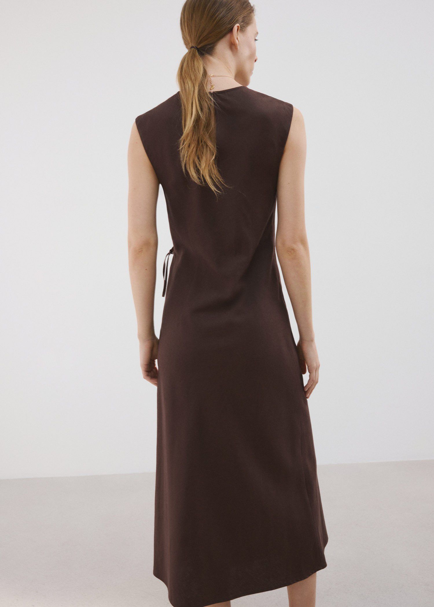 Wrap midi-dress with knot