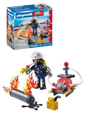Firefighter with Water Pu