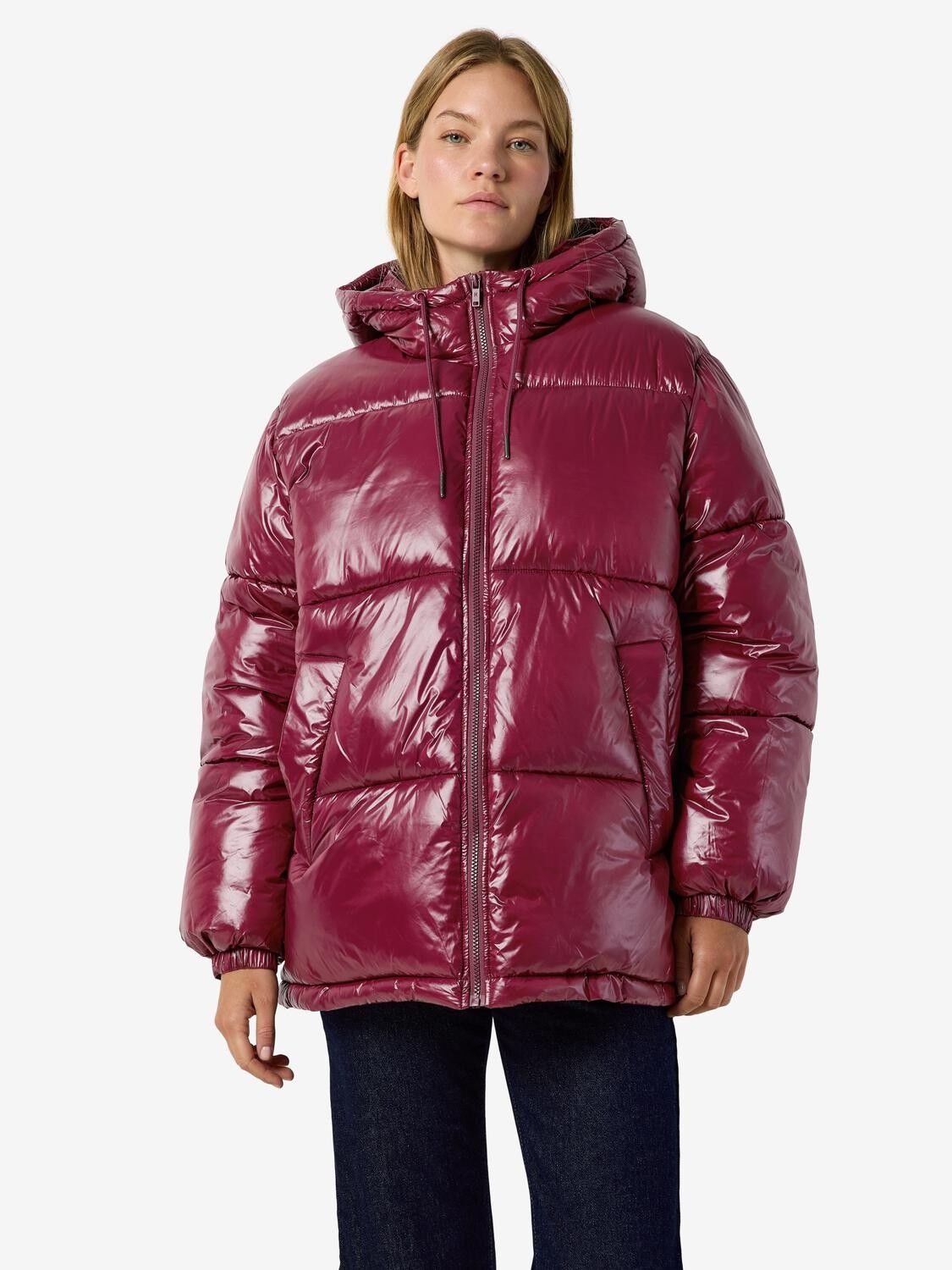 Nmallie Shiny Hood Long Jacket