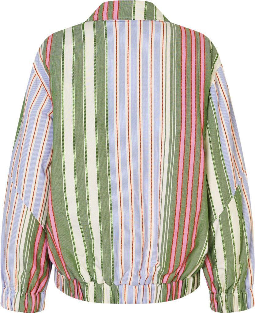 2363 Striped Cotton, Oversized Utility Workwear Jacket