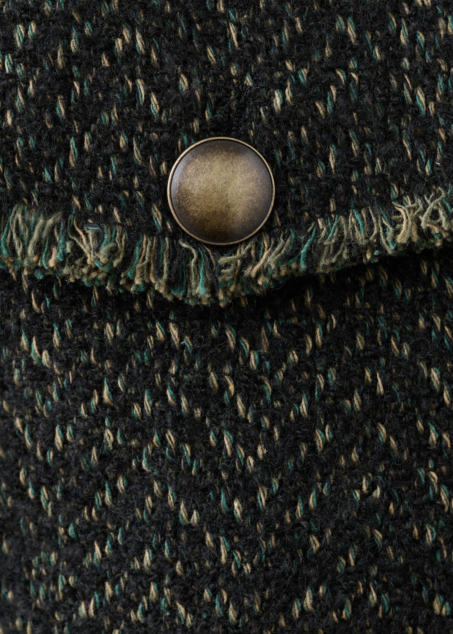 Tweed jacket with lapel collar