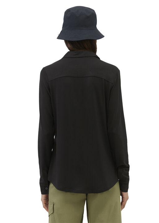 Jersey-blouse, long sleeve, collar,