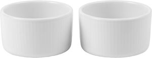 Hvid Riflet Souffléskåle, 9 cm/20 cl, 2 stk