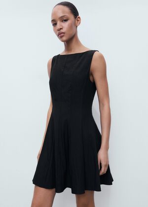Pleated short dress