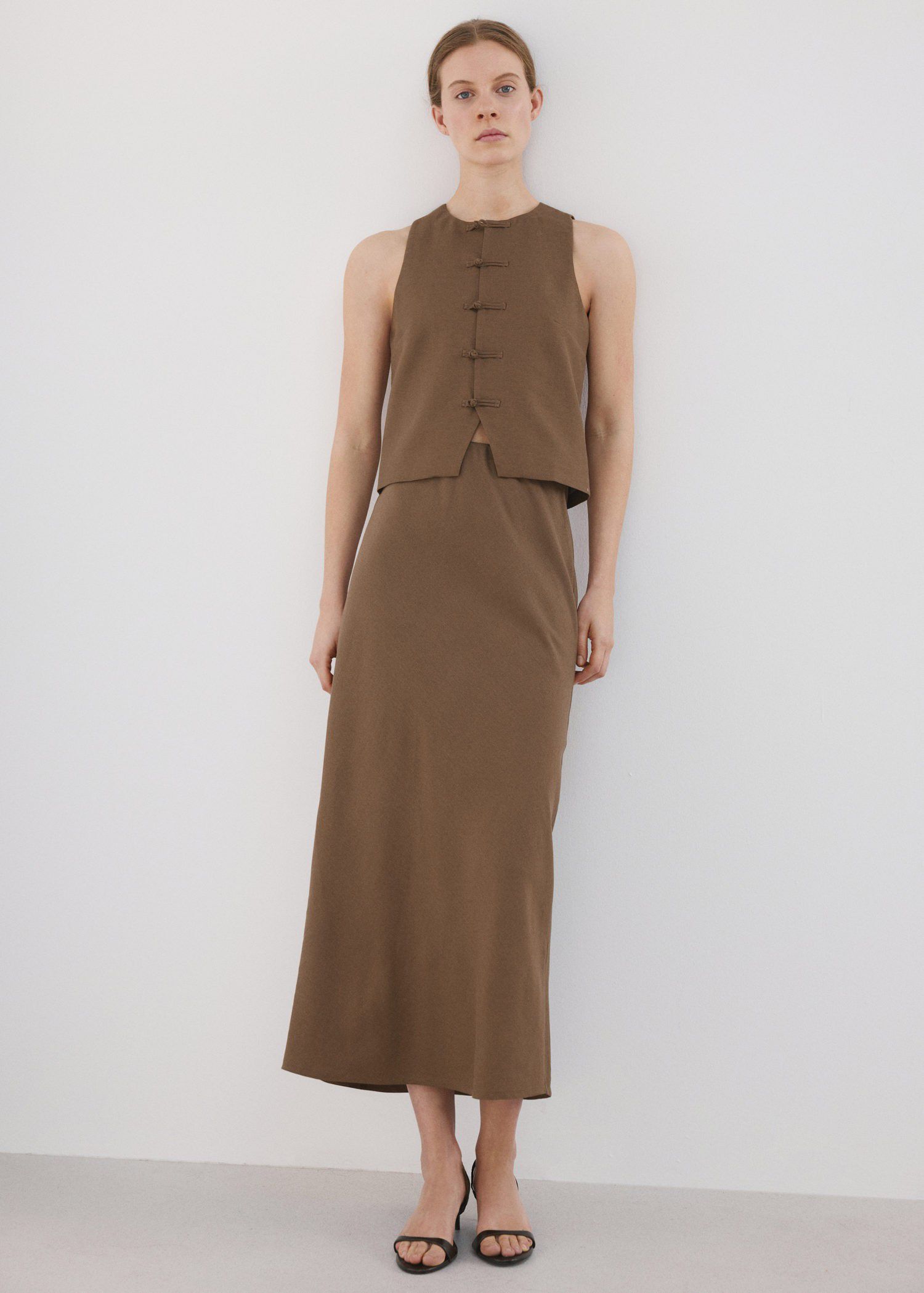 Linen-blend suit waistcoat