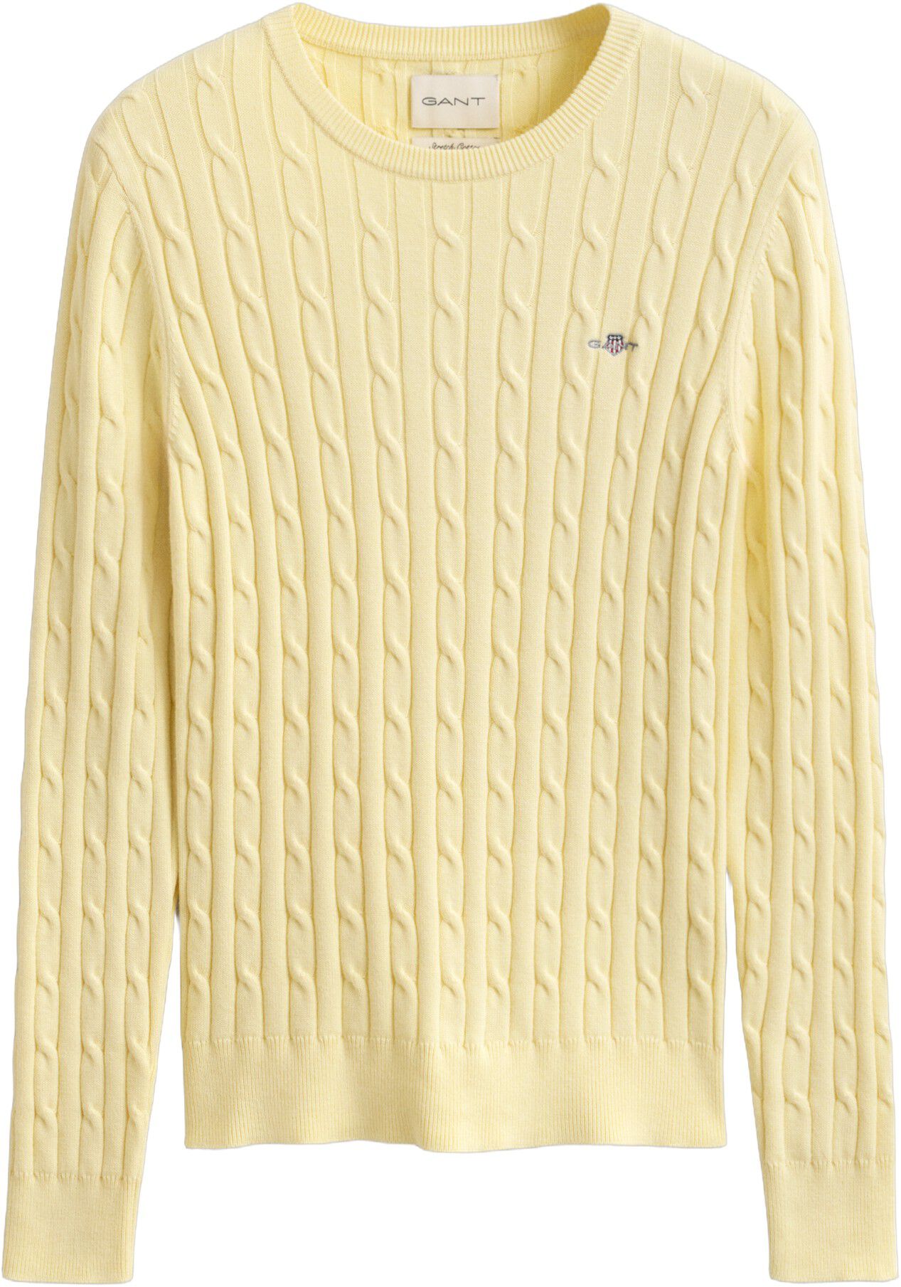 STRETCH COTTON CABLE C-NECK