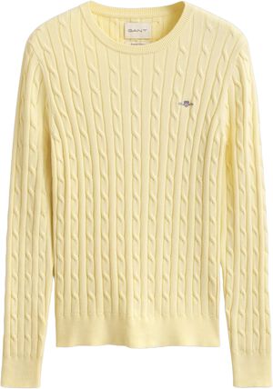 STRETCH COTTON CABLE C-NECK