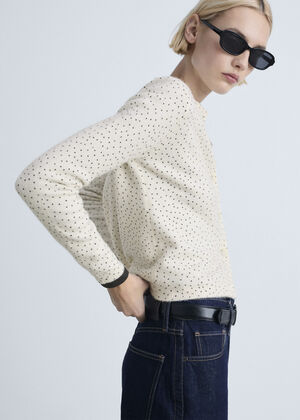 Polka-dot knitted cardigan