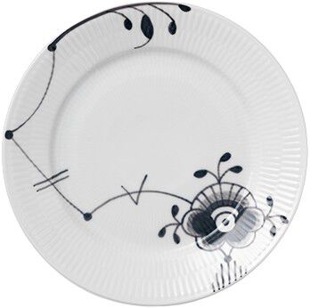 Black Fluted Mega 22 cm tallrik dekor nr. 6