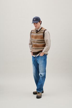 BIRD WASHED HERRINGBONE CAP