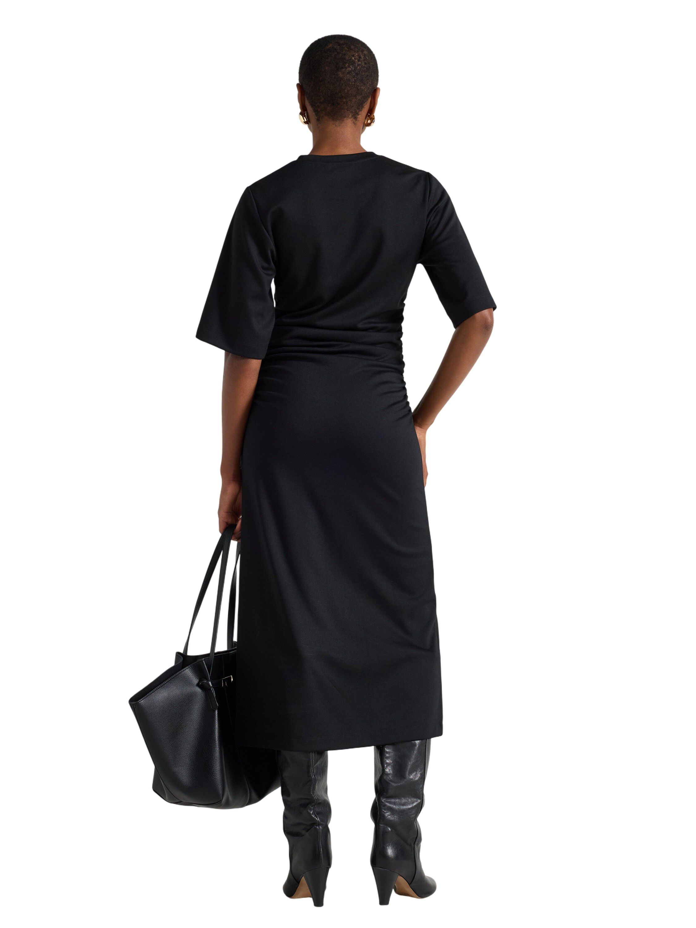 Soft midi dress in jersey with shor