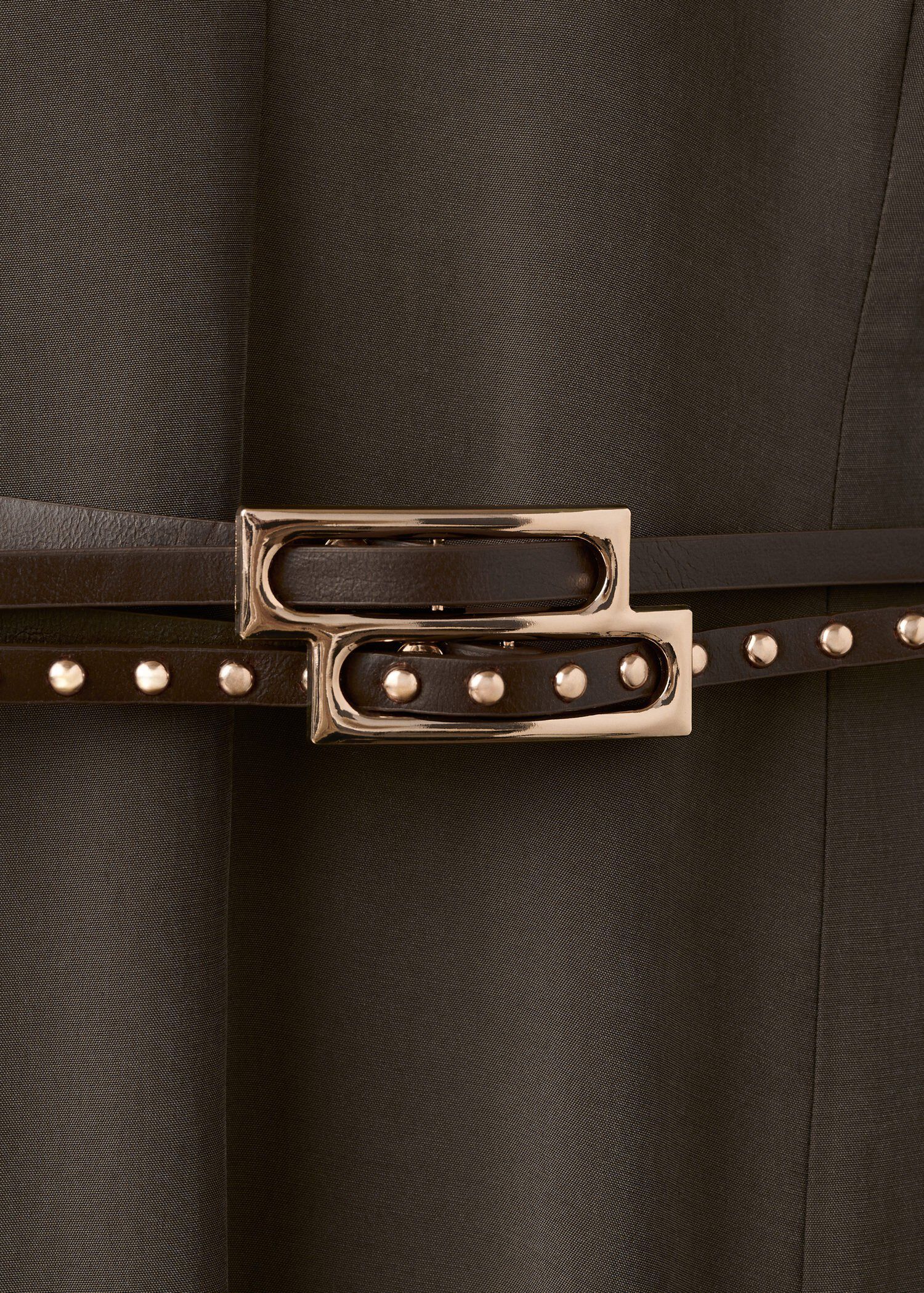 Double-belt A-line dress