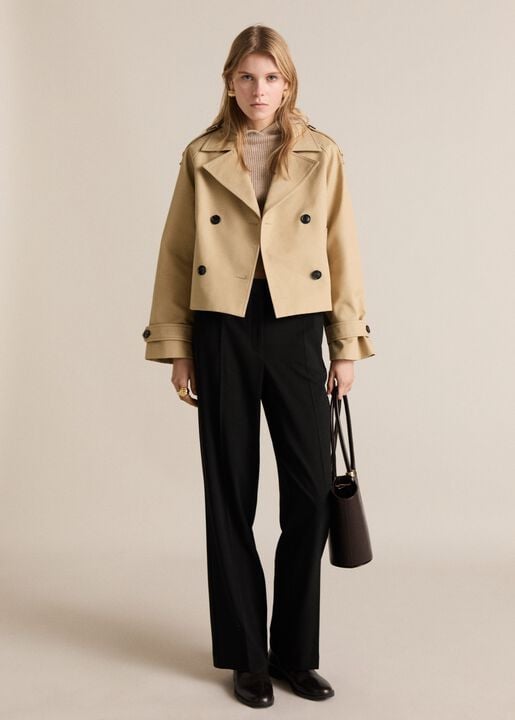 Straight mid-rise trousers