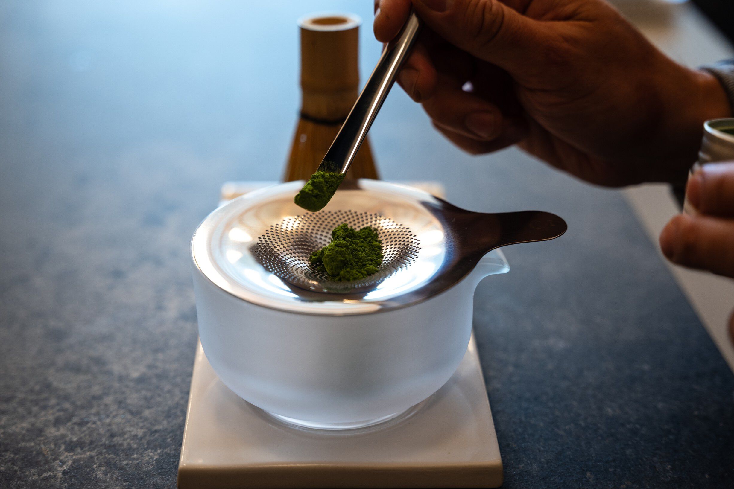 Matcha Set Matte White Frosted Glass Bowl
