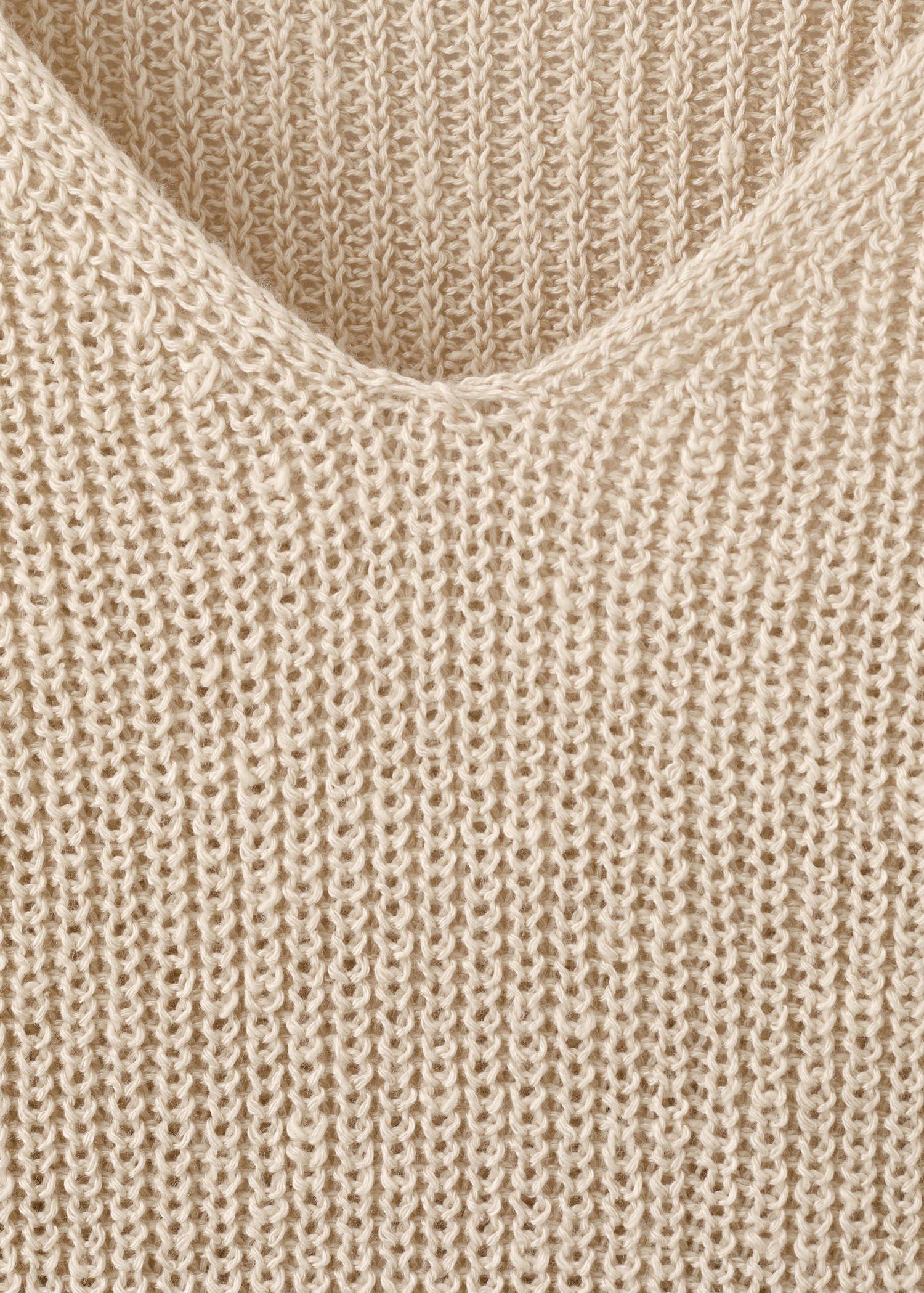 V-neck openwork knitted sweater
