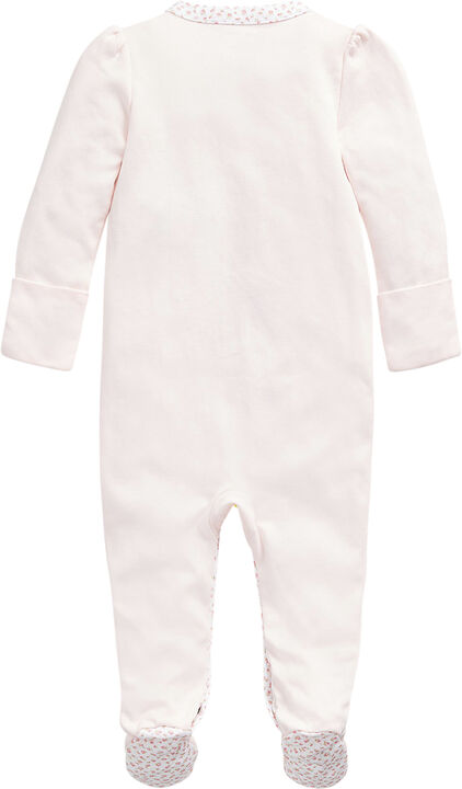 Floral-Trim Cotton Coverall