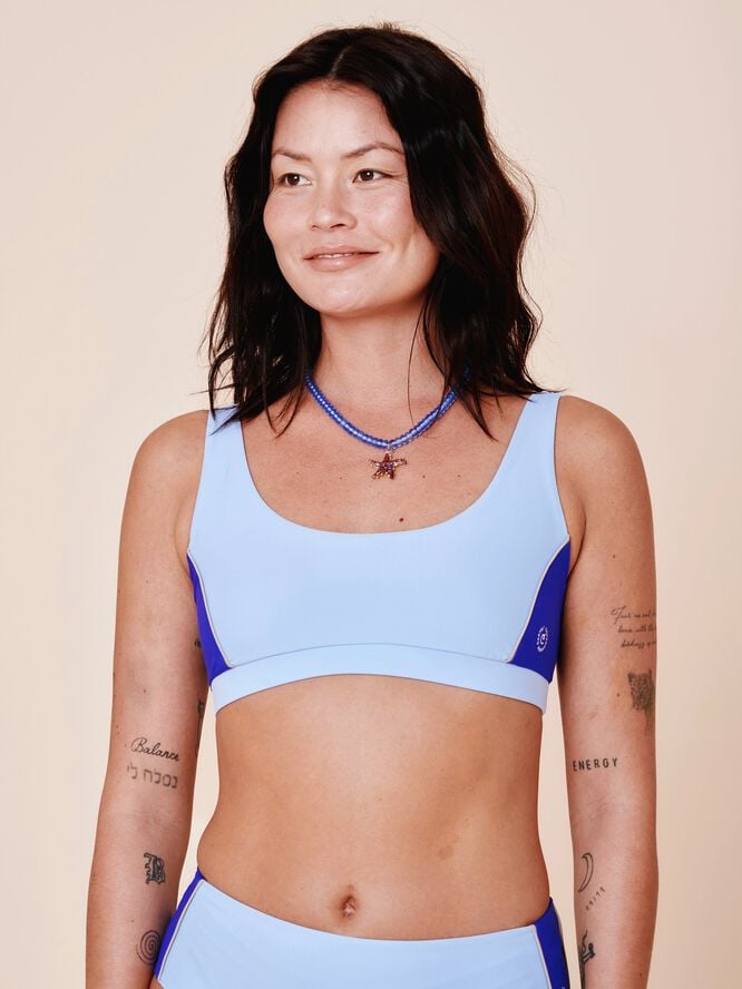 Agung Colorblock sporty bikini top - Nero