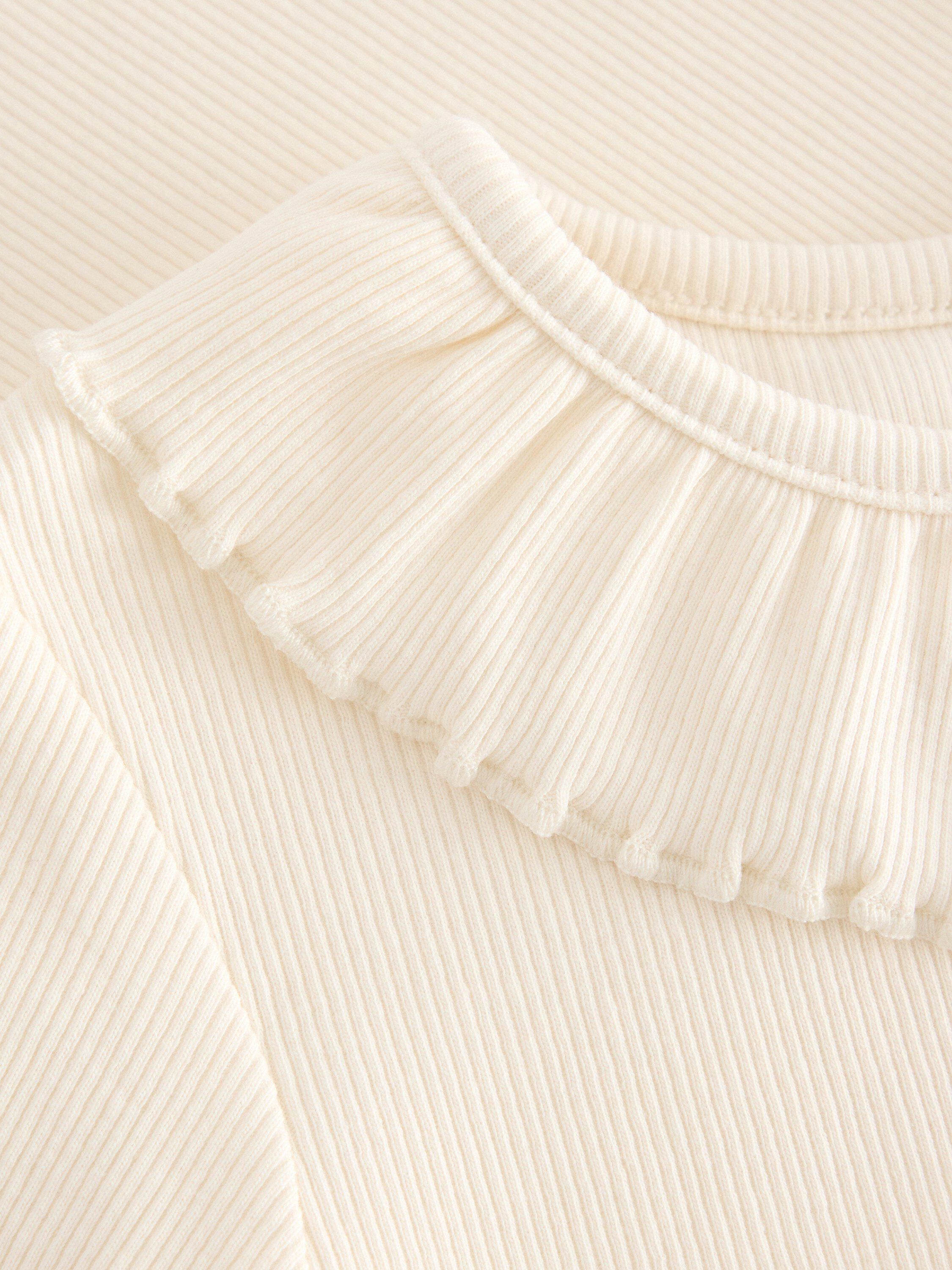 Top ls rib with frill collar