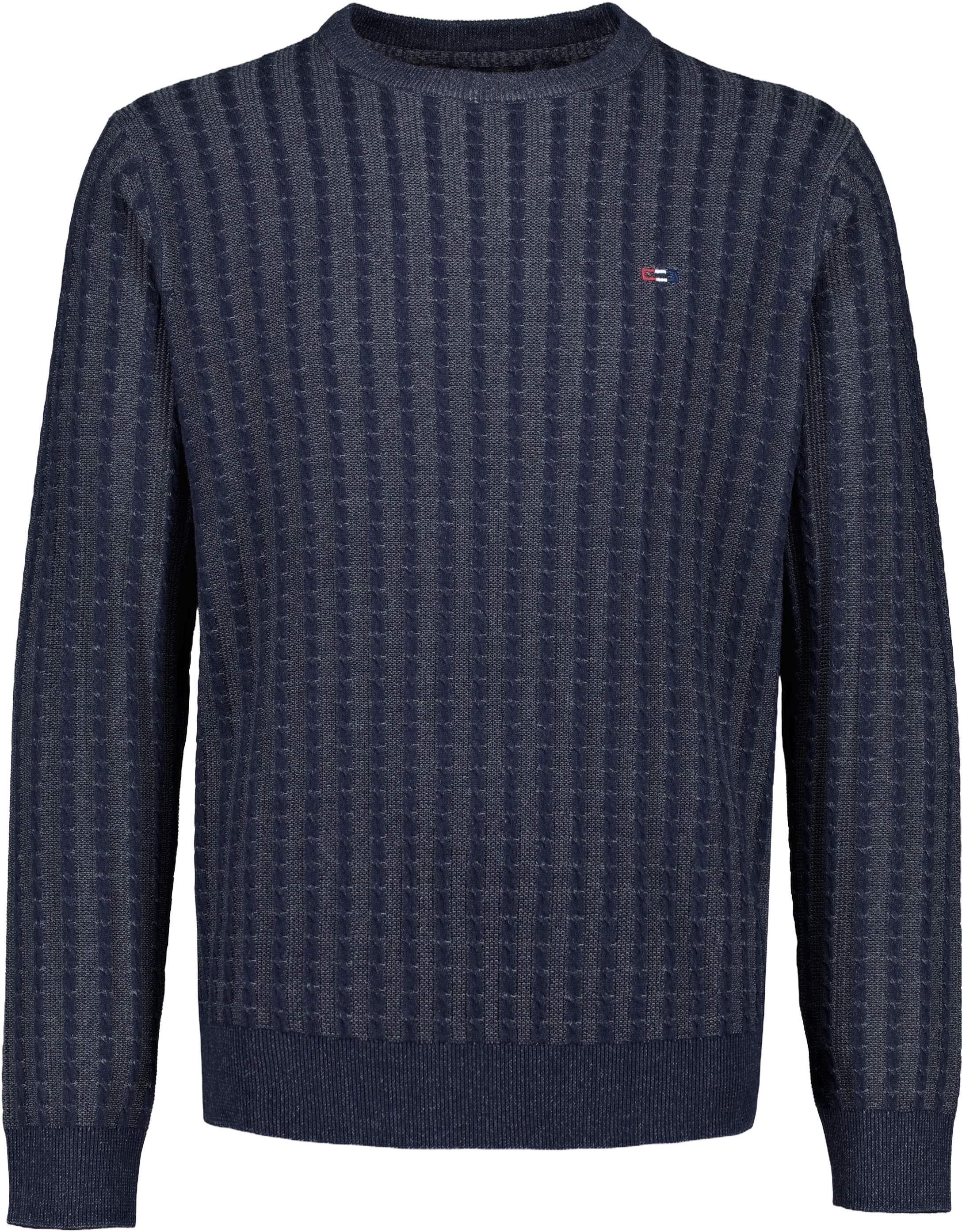 Recycled cable knit o-neck L/S