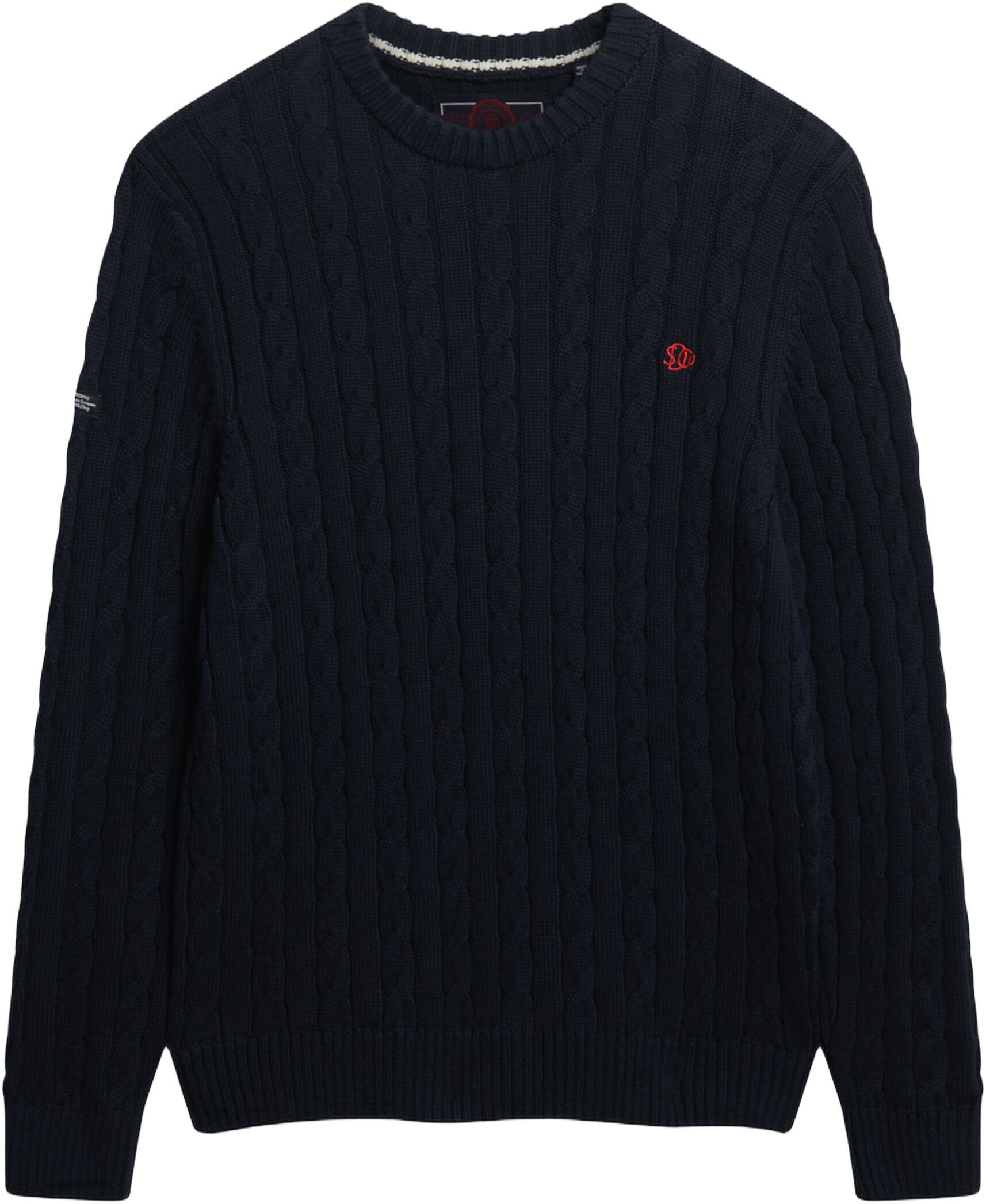 COTTON CABLE KNIT CREW