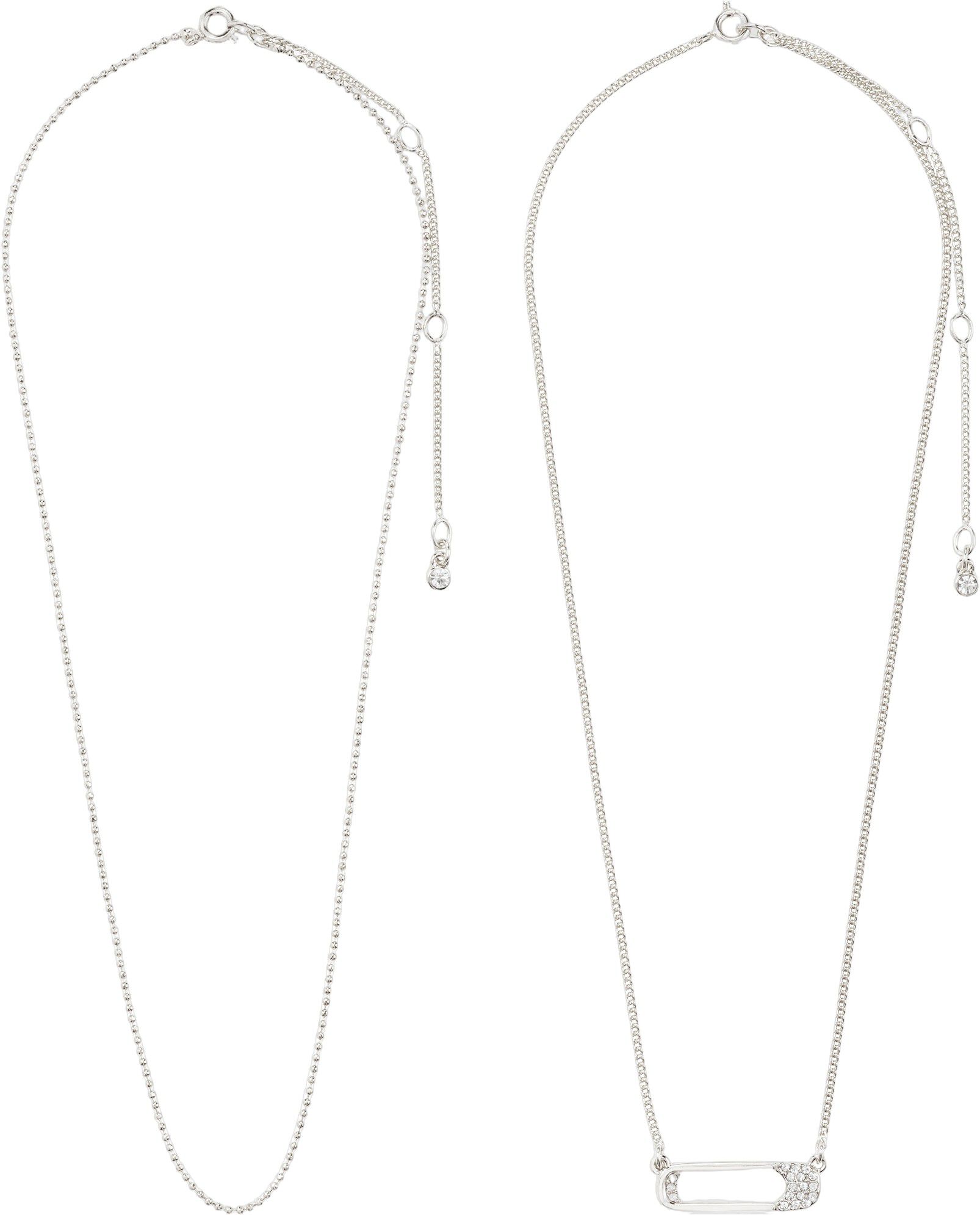 INSTANT necklace, 2-in-1 set, silver-plated