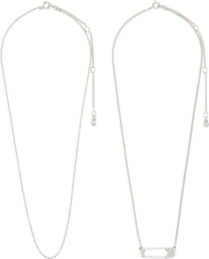 INSTANT necklace, 2-in-1 set, silver-plated