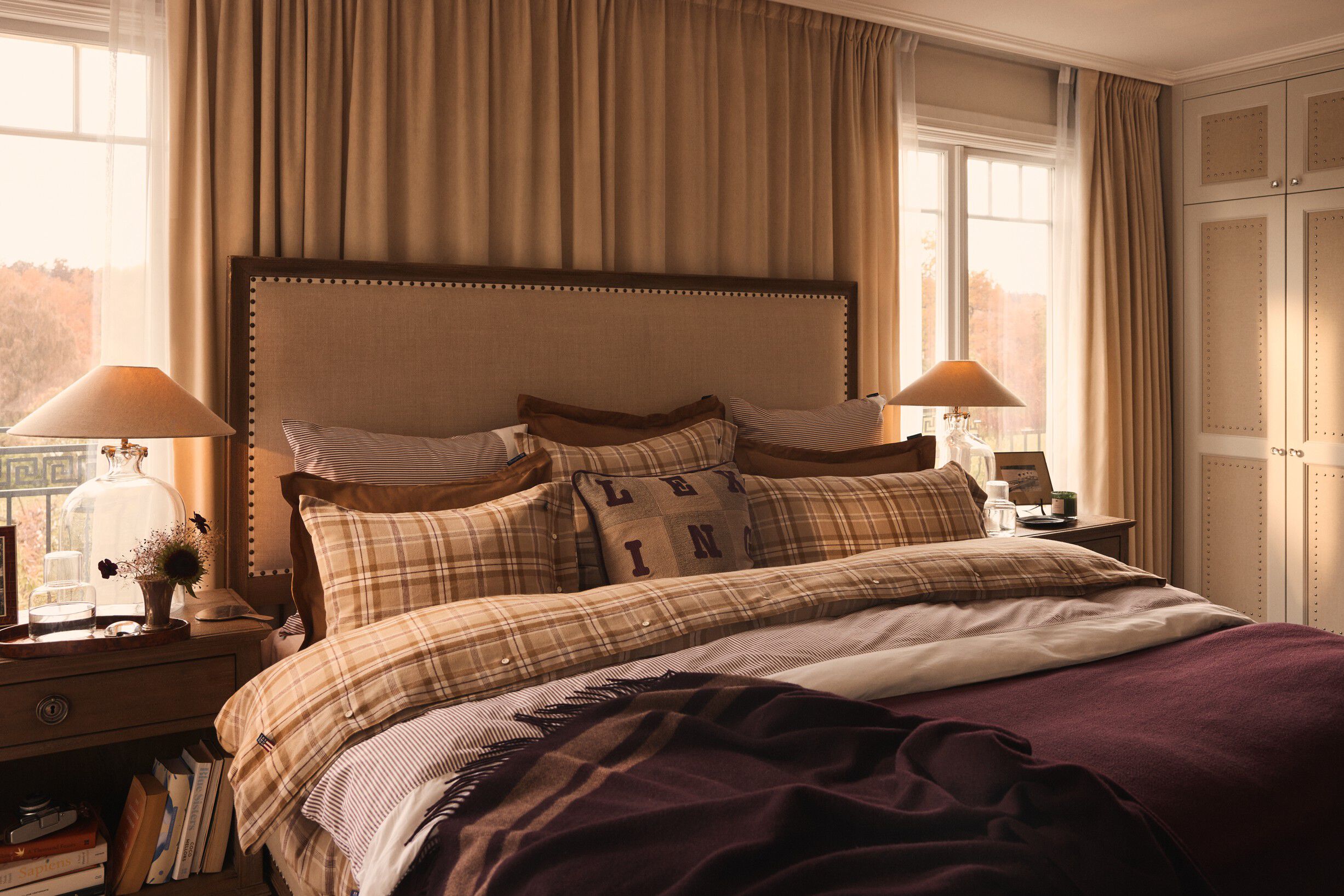 Checked Cotton Flannel Bed Set