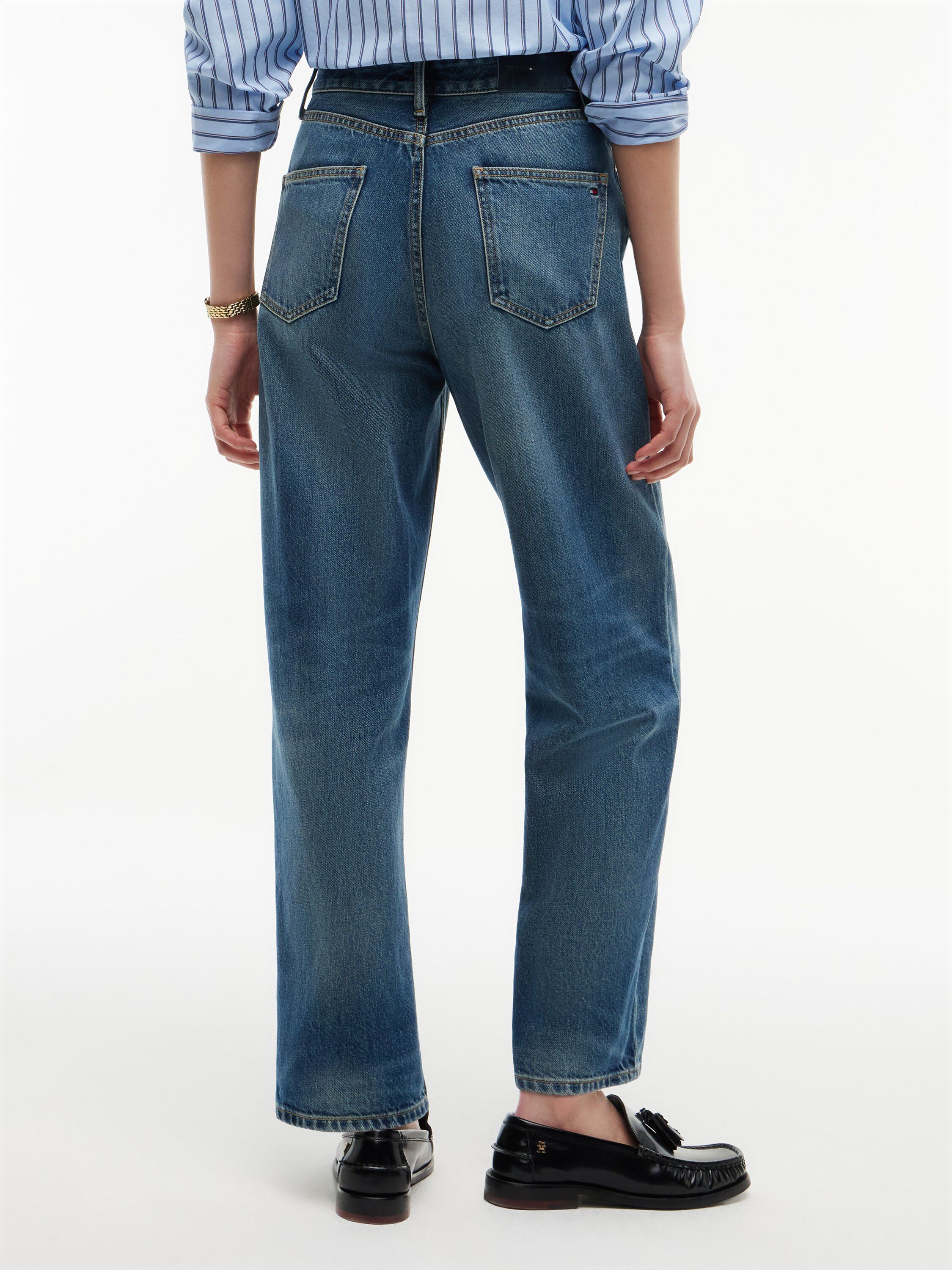Jackie High Rise Tapered Horsebit Ankle Jeans
