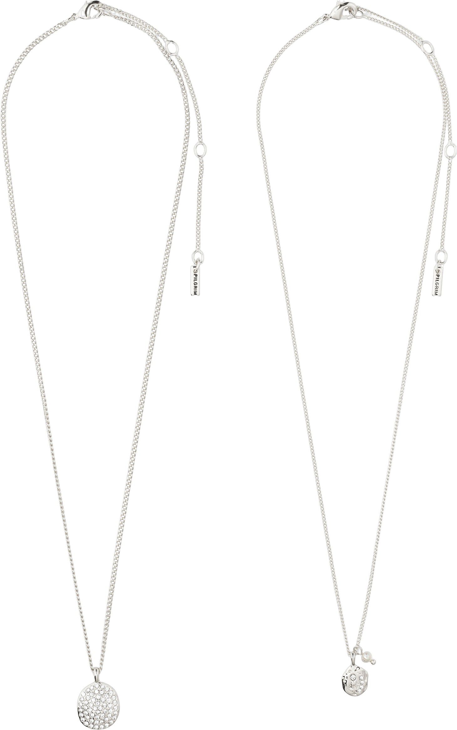 SHIFT halsk&aelig;de 2-i-&eacute;t s&aelig;t, s&oslash;lvbelagt