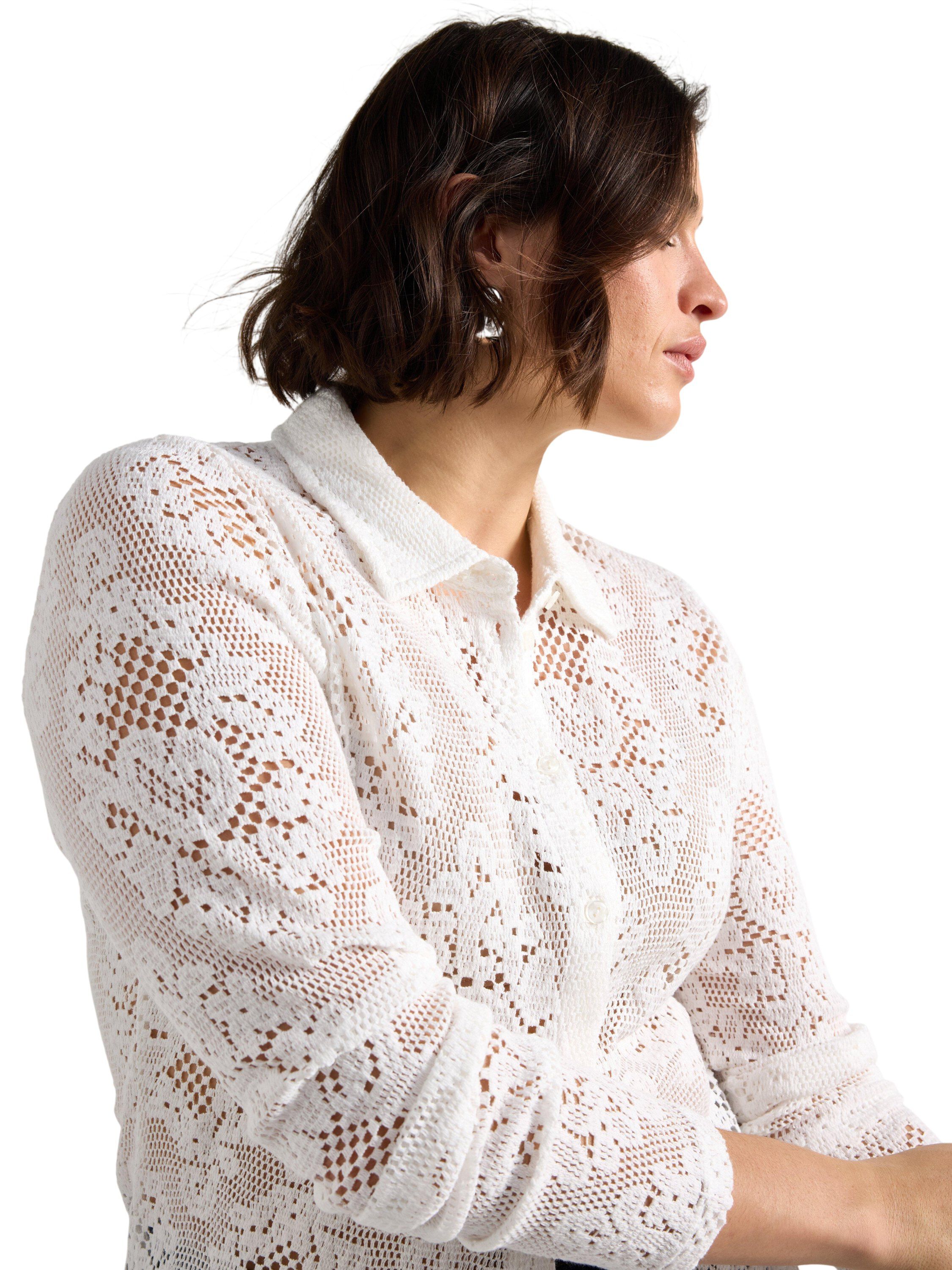 Langermet skjorte i jersey med stru