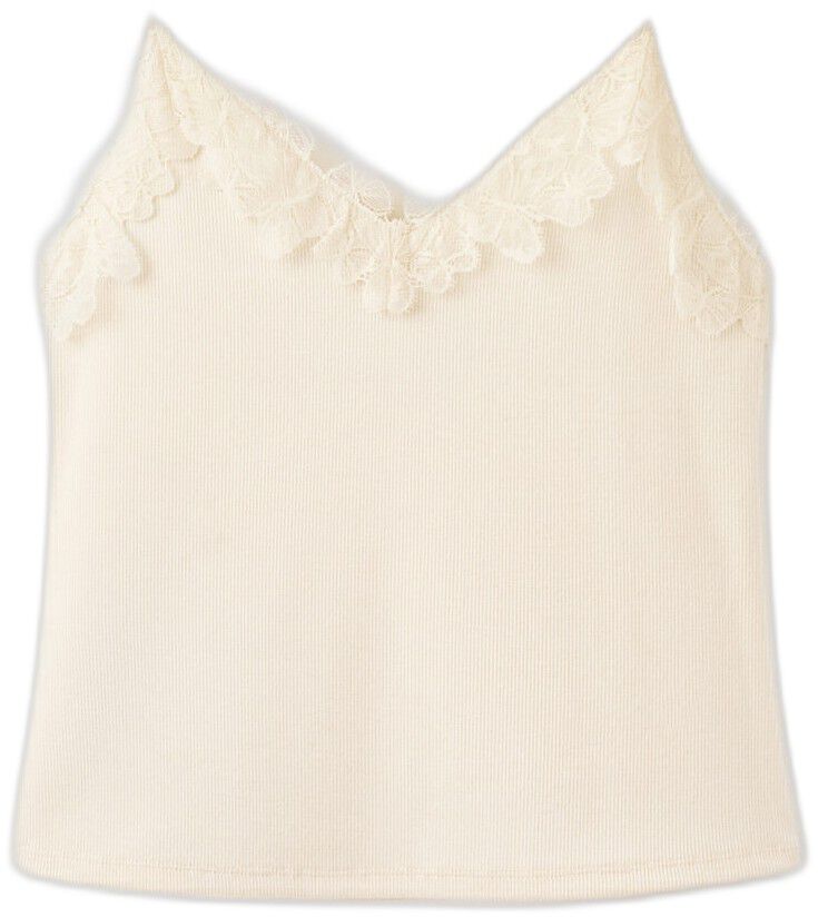 Lace detail knit top