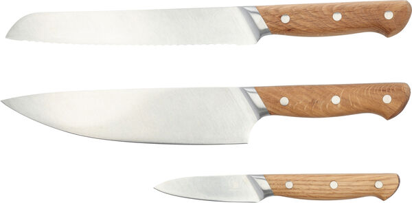 Knivset Foresta 3 delar Ek/Rostfritt stål
