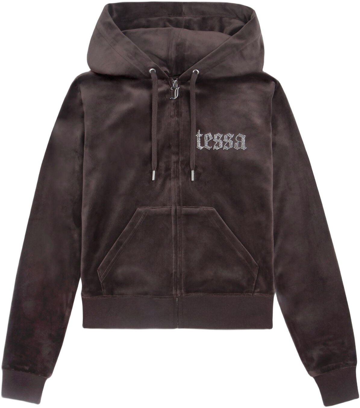 Tessa x Juicy - velour hoodie m. diamanter
