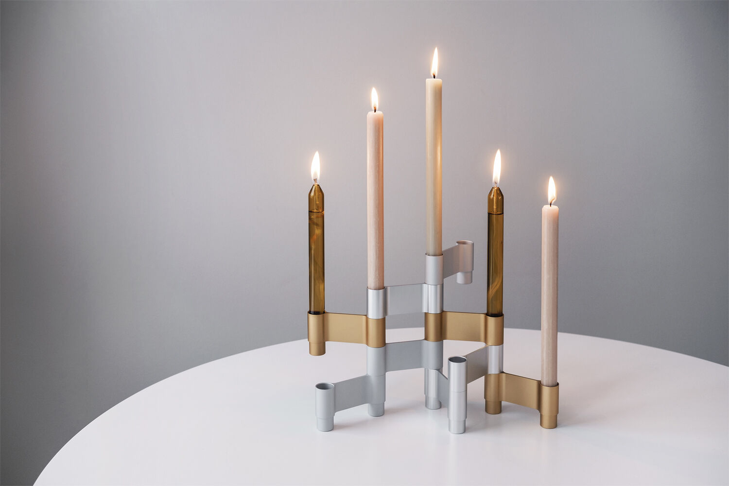 LINK, CANDLE HOLDER, MATT ALUMINIUM, 11060M