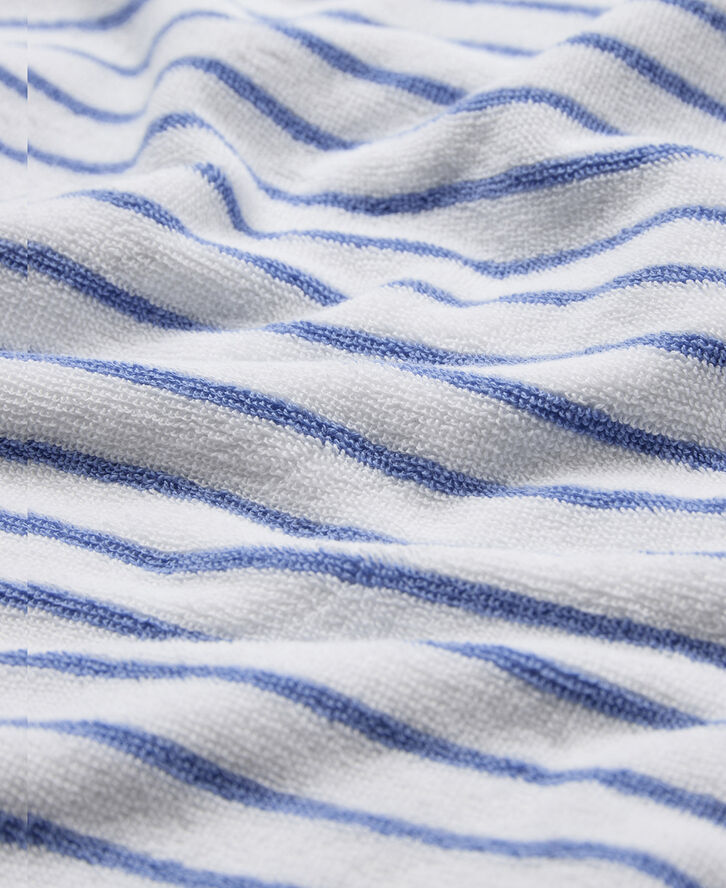 Beach towel 100x180cm smal strib lyseblå GOTS